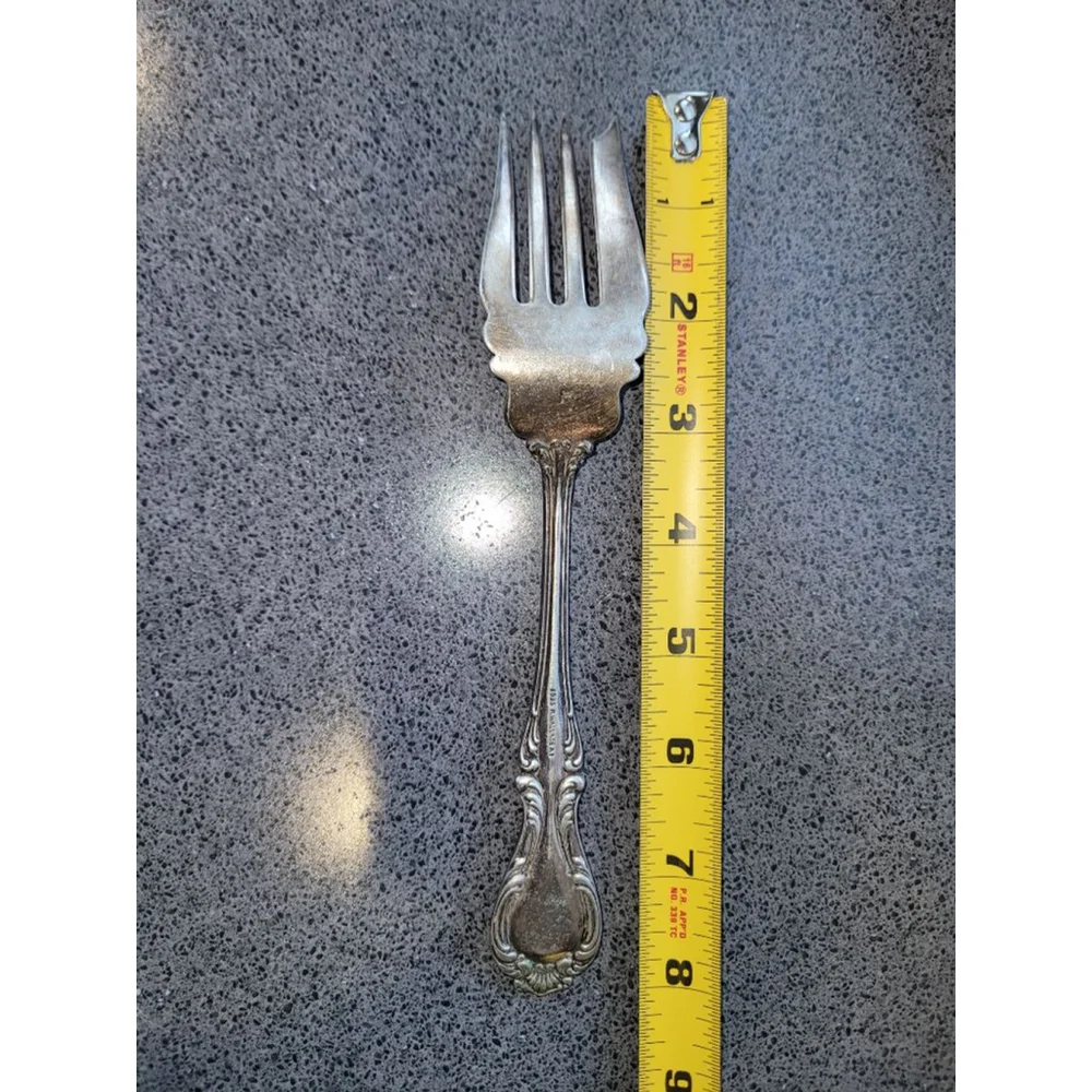 1835 R Wallace Cold Meat Serving Fork Silverplate Vintage Flatware 8.5”